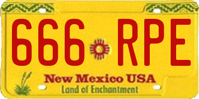 NM license plate 666RPE