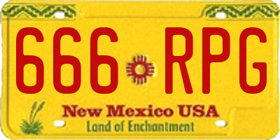 NM license plate 666RPG