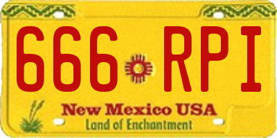 NM license plate 666RPI