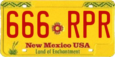 NM license plate 666RPR