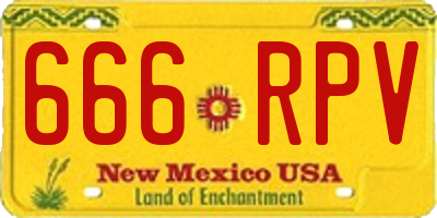 NM license plate 666RPV