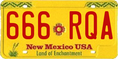 NM license plate 666RQA