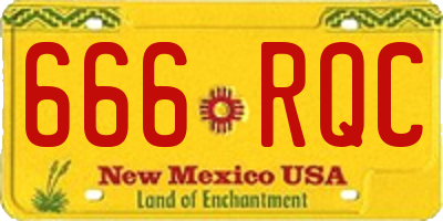 NM license plate 666RQC