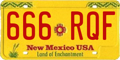 NM license plate 666RQF