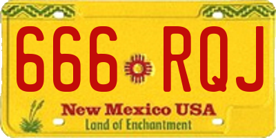 NM license plate 666RQJ