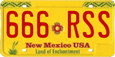 NM license plate 666RSS