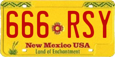 NM license plate 666RSY