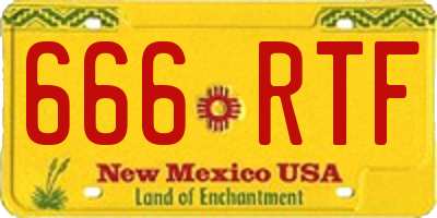 NM license plate 666RTF