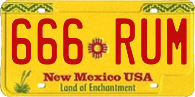 NM license plate 666RUM