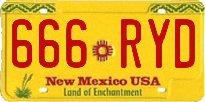 NM license plate 666RYD
