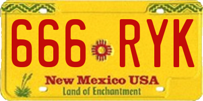 NM license plate 666RYK