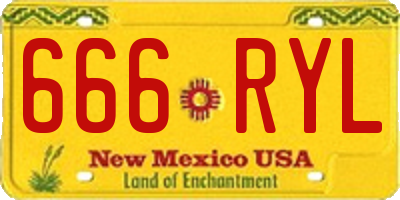 NM license plate 666RYL