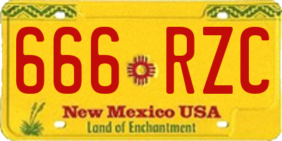 NM license plate 666RZC