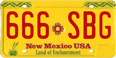 NM license plate 666SBG