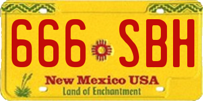 NM license plate 666SBH