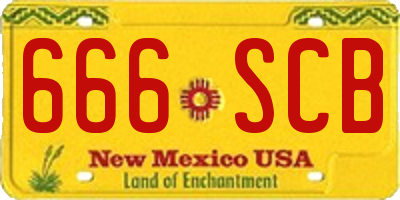 NM license plate 666SCB