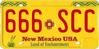 NM license plate 666SCC