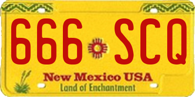 NM license plate 666SCQ