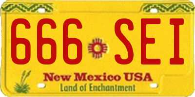 NM license plate 666SEI
