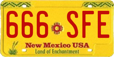 NM license plate 666SFE
