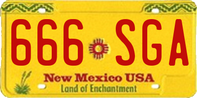 NM license plate 666SGA