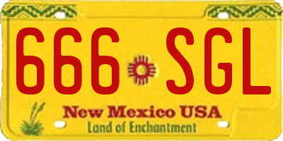 NM license plate 666SGL