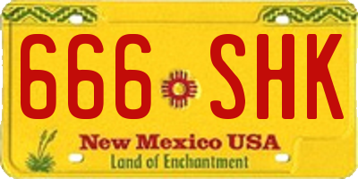 NM license plate 666SHK