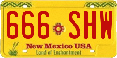 NM license plate 666SHW