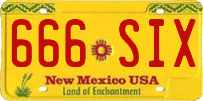 NM license plate 666SIX