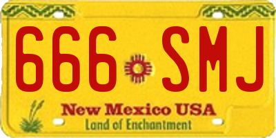 NM license plate 666SMJ