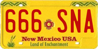 NM license plate 666SNA