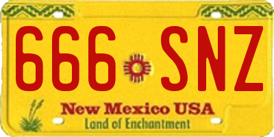 NM license plate 666SNZ