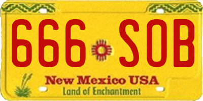 NM license plate 666SOB