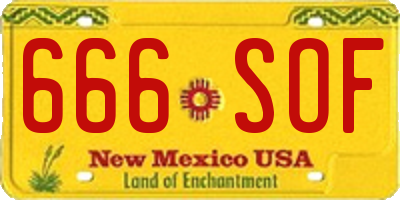 NM license plate 666SOF