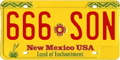 NM license plate 666SON