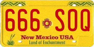 NM license plate 666SOQ