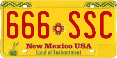 NM license plate 666SSC