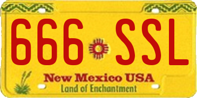 NM license plate 666SSL