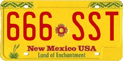 NM license plate 666SST