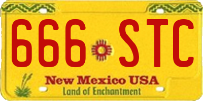 NM license plate 666STC