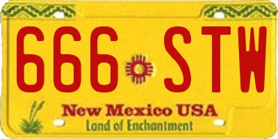 NM license plate 666STW