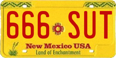 NM license plate 666SUT