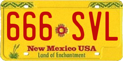 NM license plate 666SVL