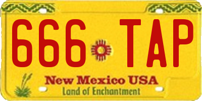 NM license plate 666TAP