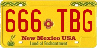 NM license plate 666TBG