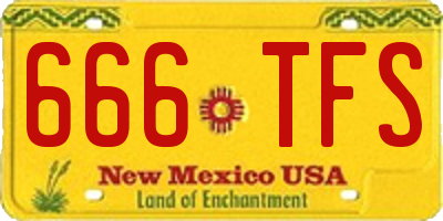 NM license plate 666TFS
