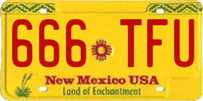NM license plate 666TFU