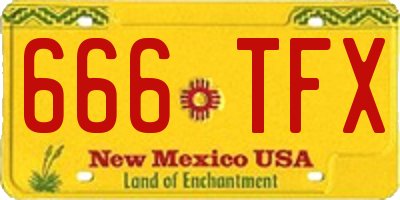 NM license plate 666TFX