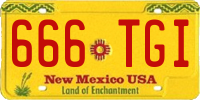 NM license plate 666TGI