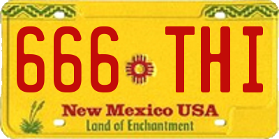 NM license plate 666THI